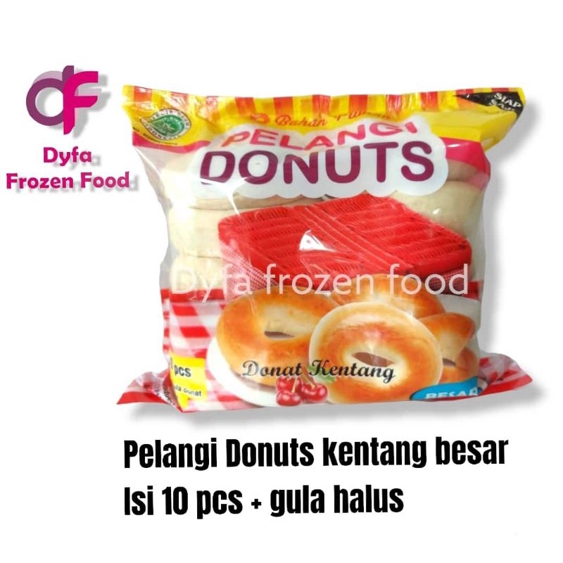 

Pelangi Donat kentang isi 10 pcs Besar