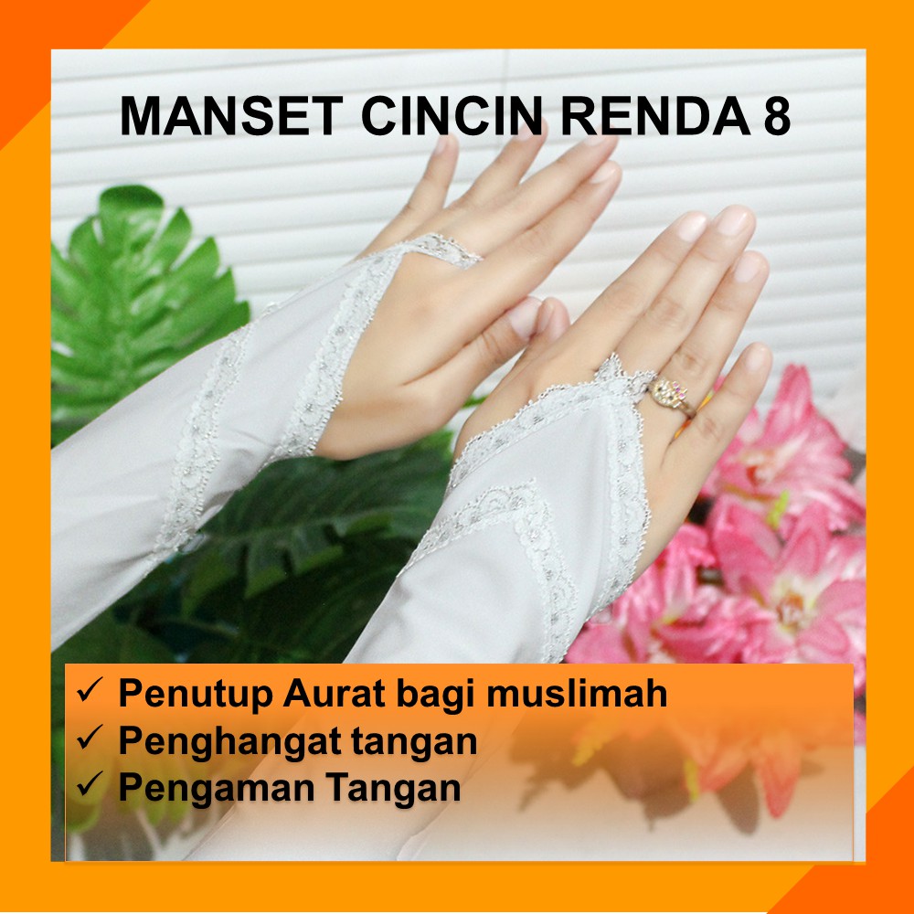Handsock Cincin Polos Renda Panjang Fashion Muslimah Terbaru Handshock Cincin Renda Wanita