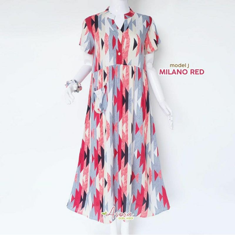 MODEL J MILANO RED Homedress Daster Asma daily wear Asma dailywear Asmadailywear