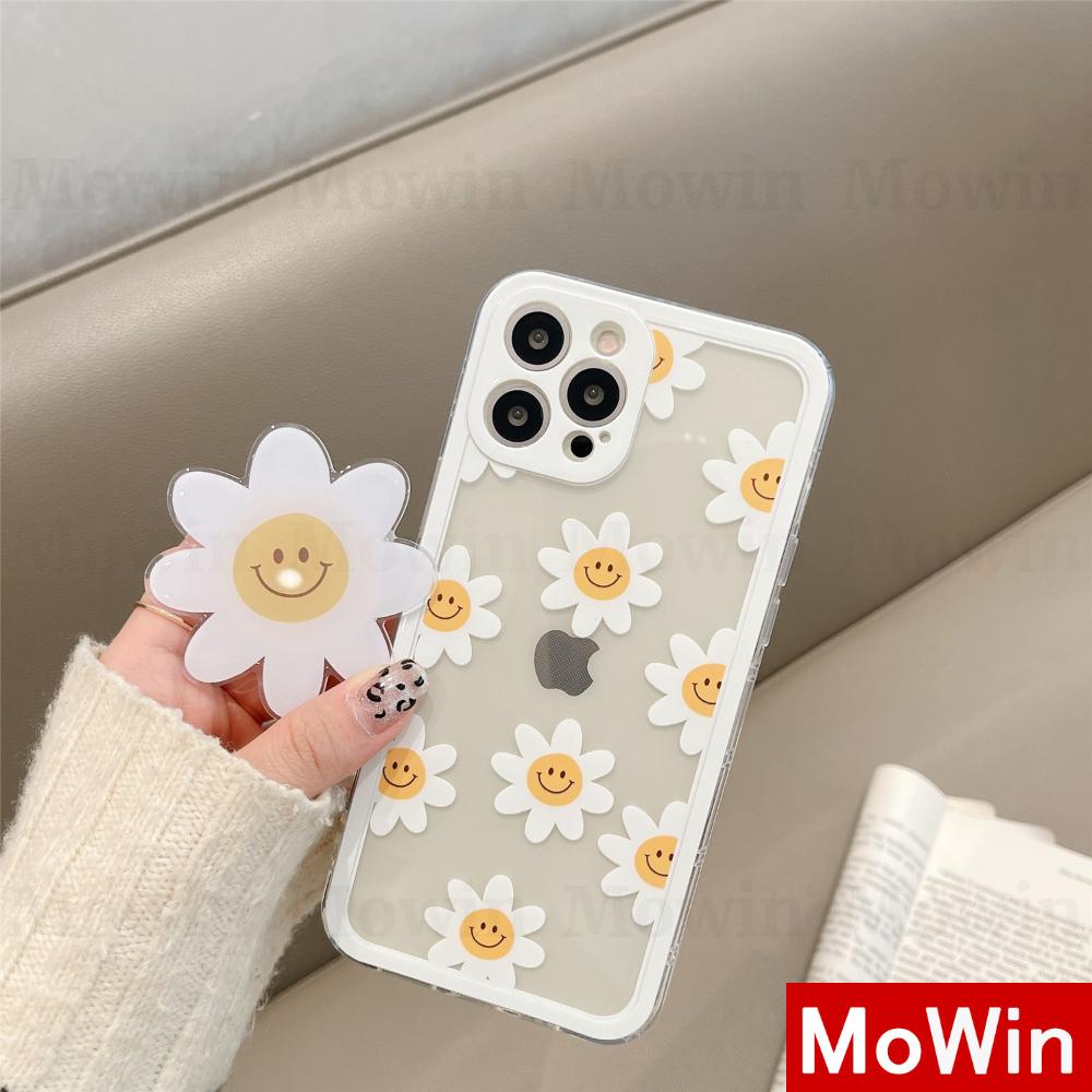 Mowin - Casing Silikon Compatible for Iphone 12 Pro Max Pro 8 12 X Max Se2020 7 + Xs Max 11 8 + Motif Bunga Daisy