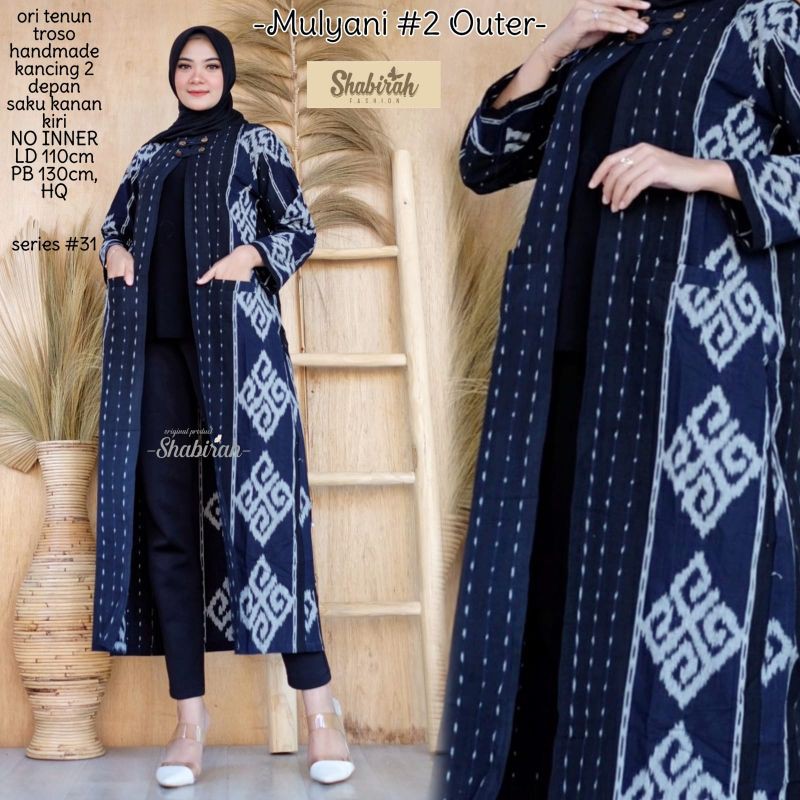 cardigan panjang mulyani batik tenun