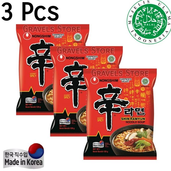 

[Bundling 3 Pcs] Nongshim Shin Ramyun Made in Korea - Mie Ramen Pedas