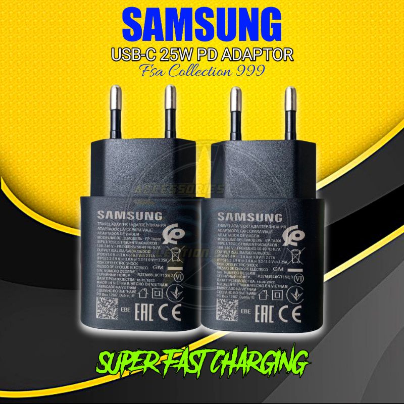 Adaptor SMG 25Watt Original 100% Super Fast Charging USB C To C SMG A33 A53 A52s 5g M23 S10 S20 S21