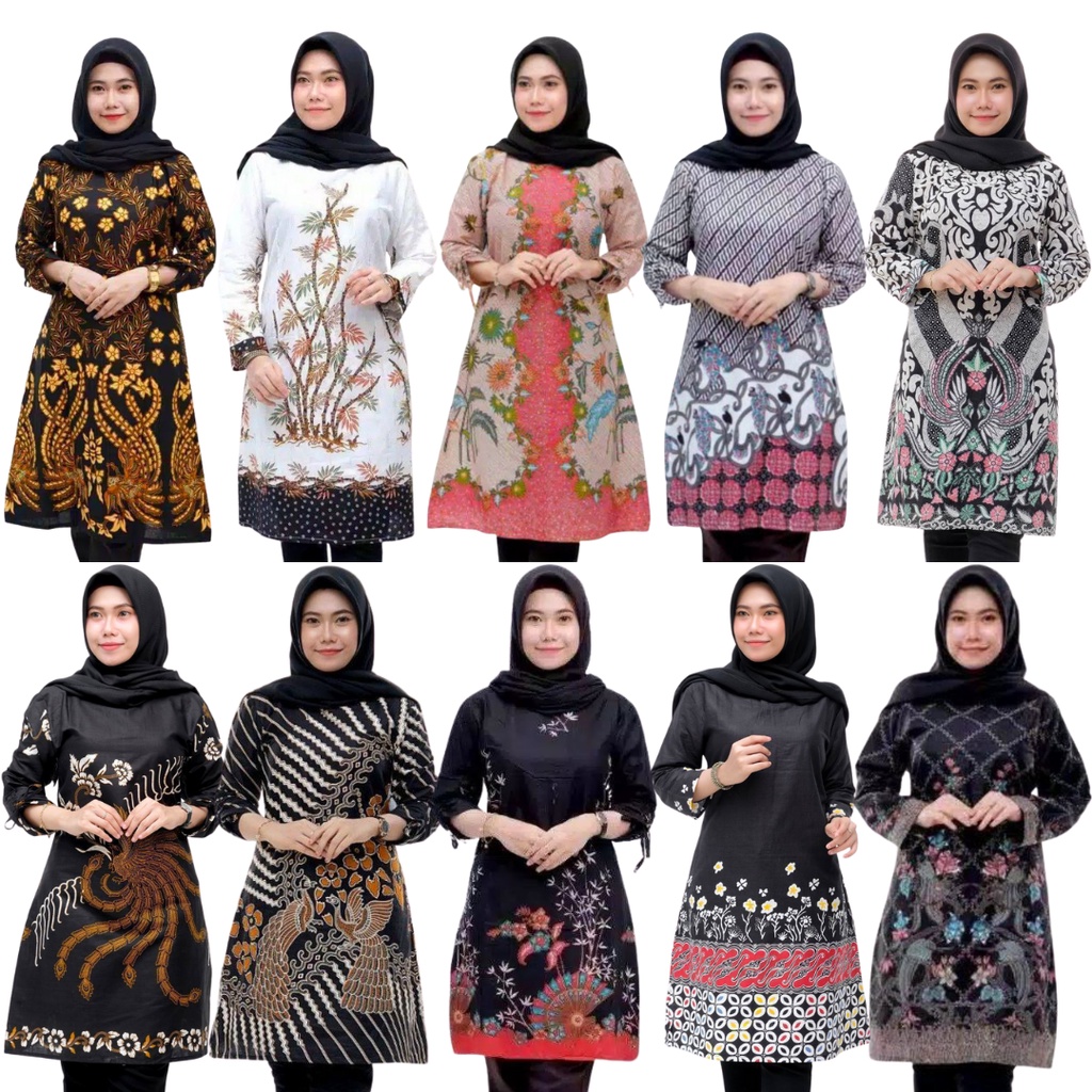 Tunik Batik (MC Batik) - Tunik Batik Wanita Atasan Batik Wanita Modern M L XL XXL Jumbo