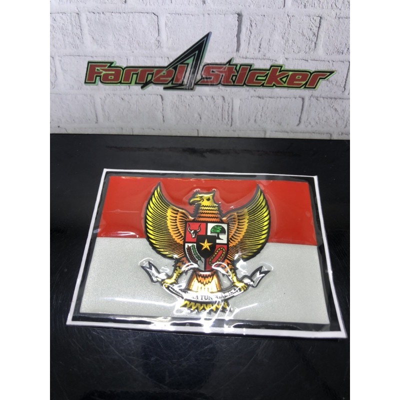 stiker bendera garuda timbul