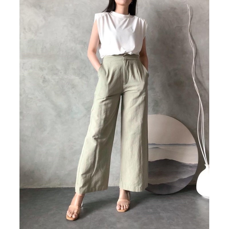 Sevins - Highwaist kulot linen/Kulot loose linen