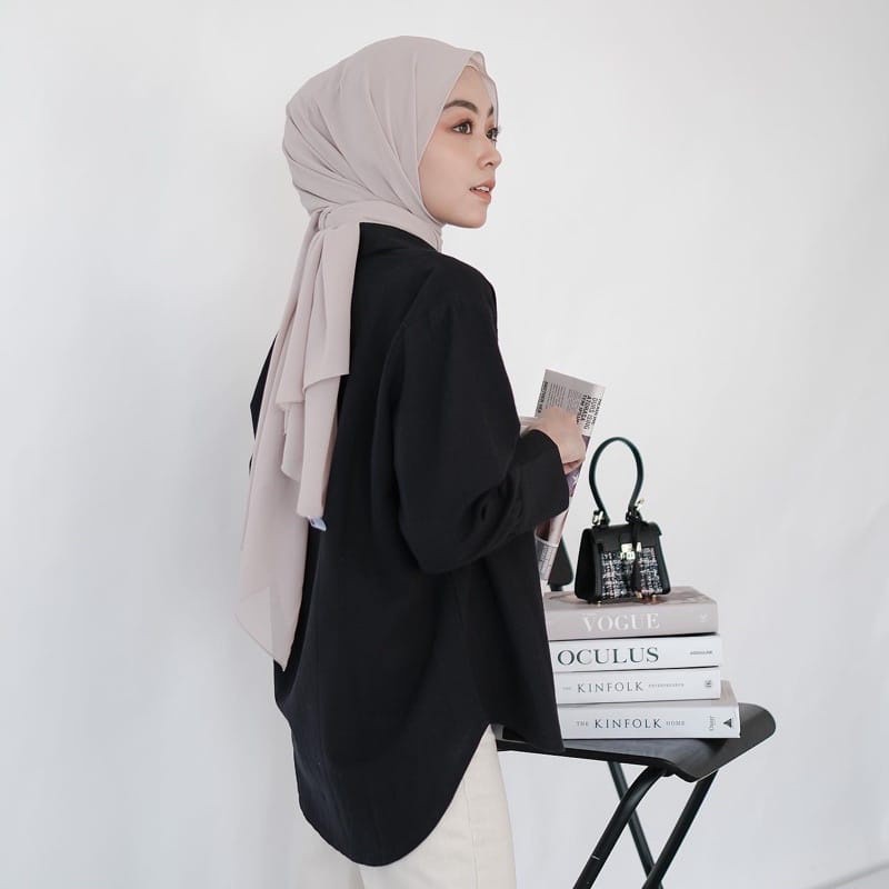 Tq88indonesia Fashion Kemeja Polos Wanita Kekinina / Kem Linen Qamara / Kemeja Cewek Polos Terbaru / Kemeja Hitam Cewek Lengan Panjang / Kemeja Wanita Terbaru