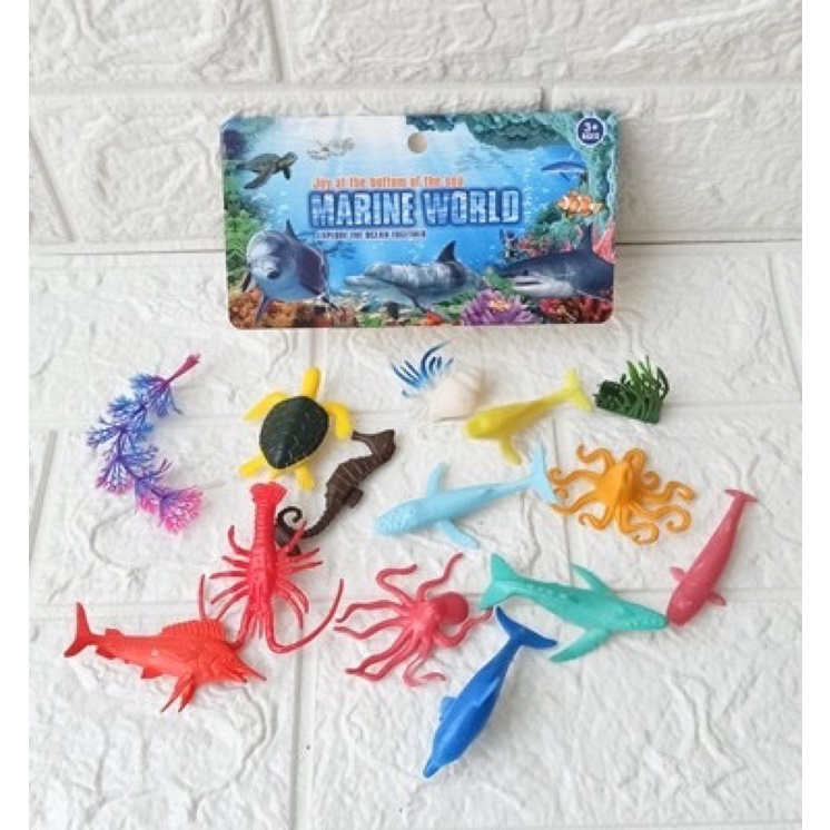 mainan figure animal laut binatang laut marine world set ocean figura miniature