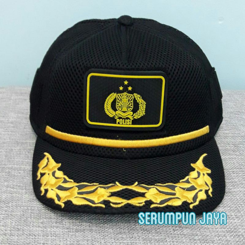 TOPI POLISI - TOPI POLISI PADI KAPAS - TOPI POLISI PADI KAPAS JARING DOUBLE MESH VELCRO