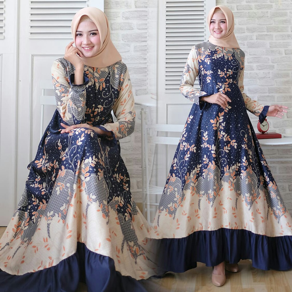 HOPYLOVY - MAXI DRESS GAMIS WANITA NASWA (REAL PIC)