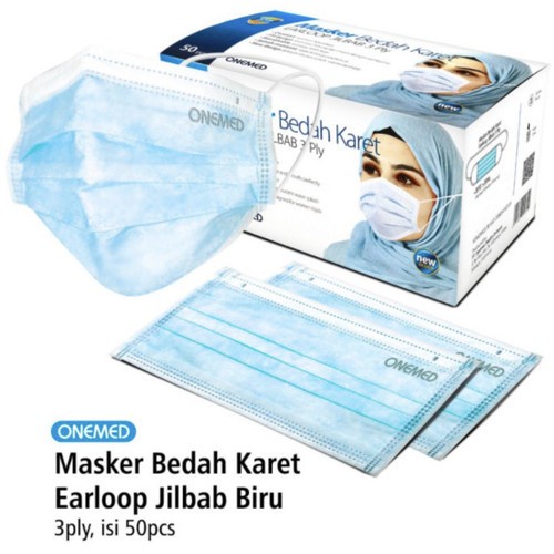 Onemed Masker Jilbab Blue box 50pc