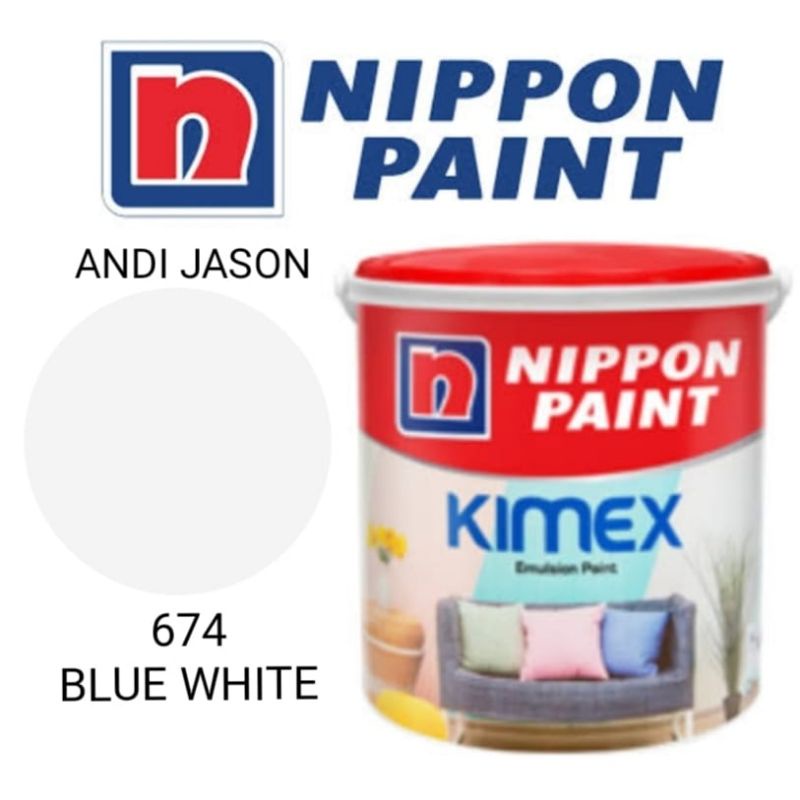 CAT TEMBOK KIMEX NIPPON PAINT 4.5KG / GALON / CAT DINDING / CAT AIR NO 674 BLUE WHITE