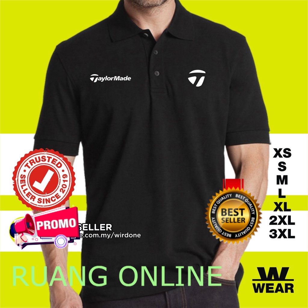 ⭐️⭐️⭐️⭐️⭐️POLO Baju Golf Shirt Taylormade Polo Tshirt Sport Tee Shirts    OR 100% Cotton Black OR Ra