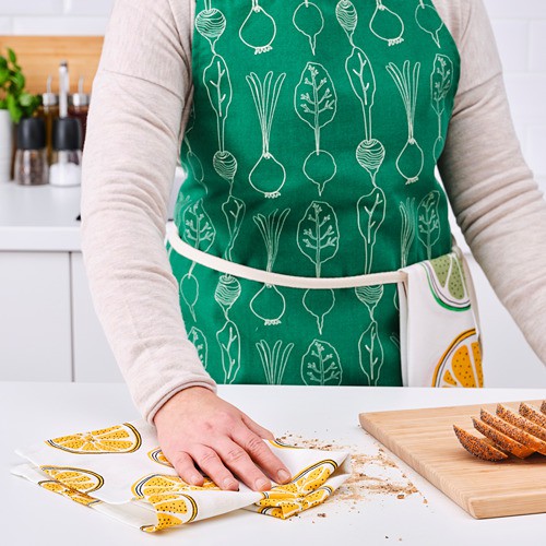 TORVFLY Lap dapur isi 4 pcs berpola oranye 45x60 cm