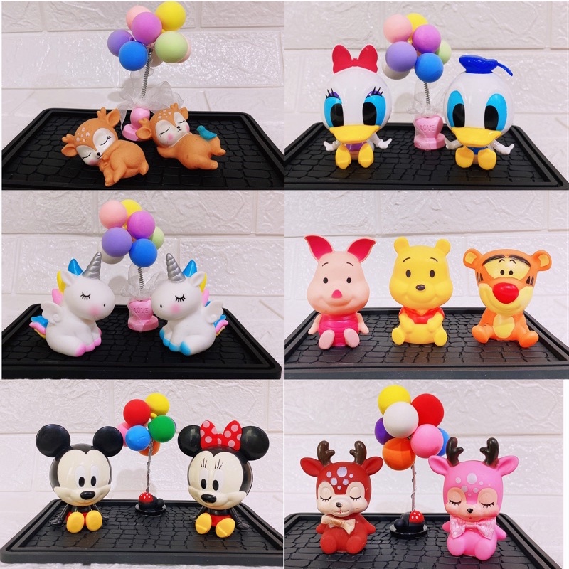 PAJANGAN COUPLE // Hiasan Dashboard aksesoris Mobil Pajangan Topper kue Disney Mickey Minnie mouse Set isi 2