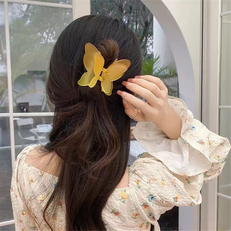 Jepit Rambut Model Butterfly Claws Bahan Akrilik Gaya Vintage Untuk Wanita