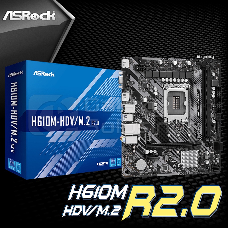 ASROCK H610M-HDV/M.2 Intel LGA1700 H610 DDR4 - Alder Lake Motherboard