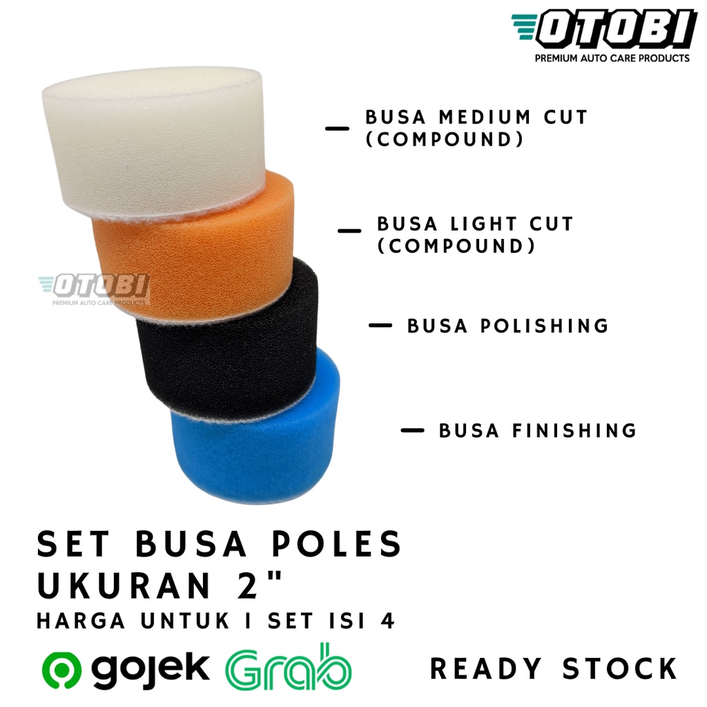 Busa Pad Poles 2&quot; Inch Set isi 4 u/ Polishing Motor &amp; Sudut Kendaraan