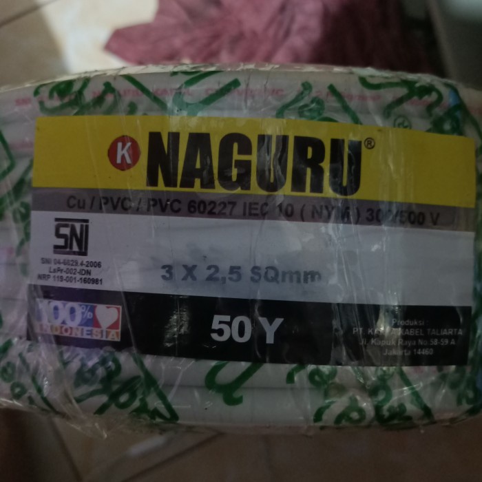 Kabel NAGURU NYM 3x2.5 Kabel Listrik NAGURU NYM NAGURU 3x2.5 - 50YARD PER ROLL