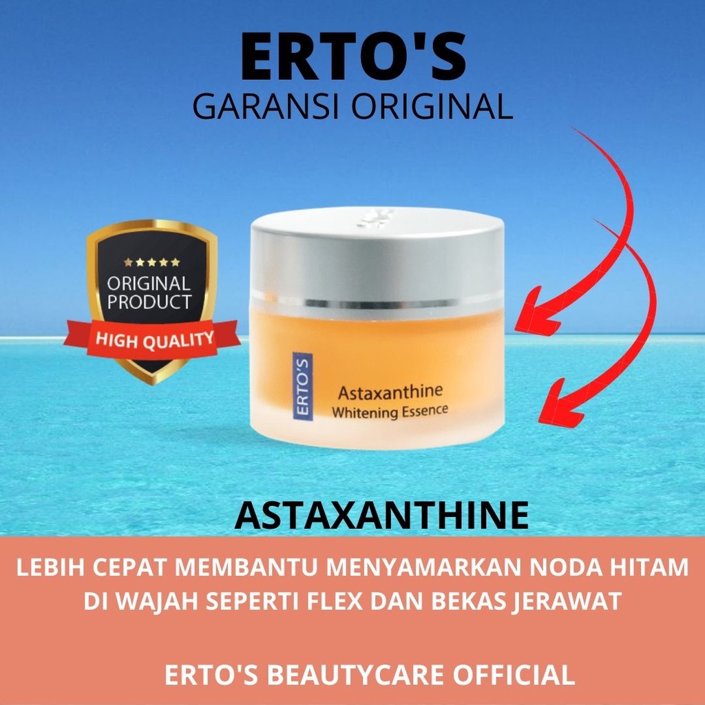 Ertos Paket Lengkap Perawatan Wajah original Berminyak Komedo flex hitam pori besar jerawar bruntusan radang kering Glowing-astaxanthine