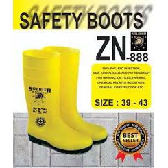 Sepatu Boot Kuning PVC Safety Rain Boots Yellow SOLDIER