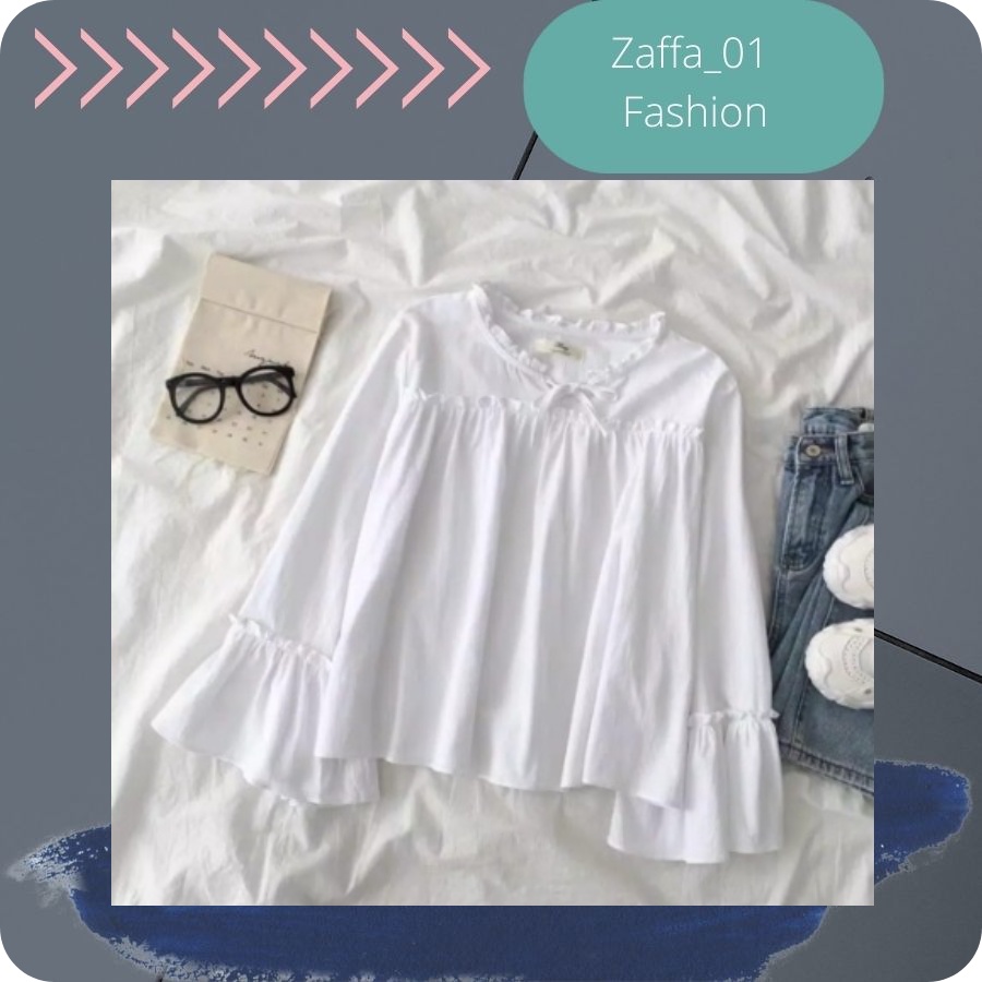 BAJU ATASAN TYAS TOP BLOUSE PUTIH OOTD WANITA MURAH Z149