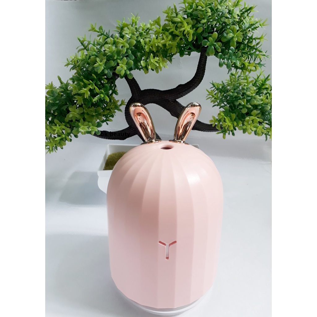 DIFFUSER AROMATERAPI RUANGAN ELEKTRIK MURAH MOTIF CORAK KAYU PENGHARUM HUMIDIFIER-KELINCI PINK