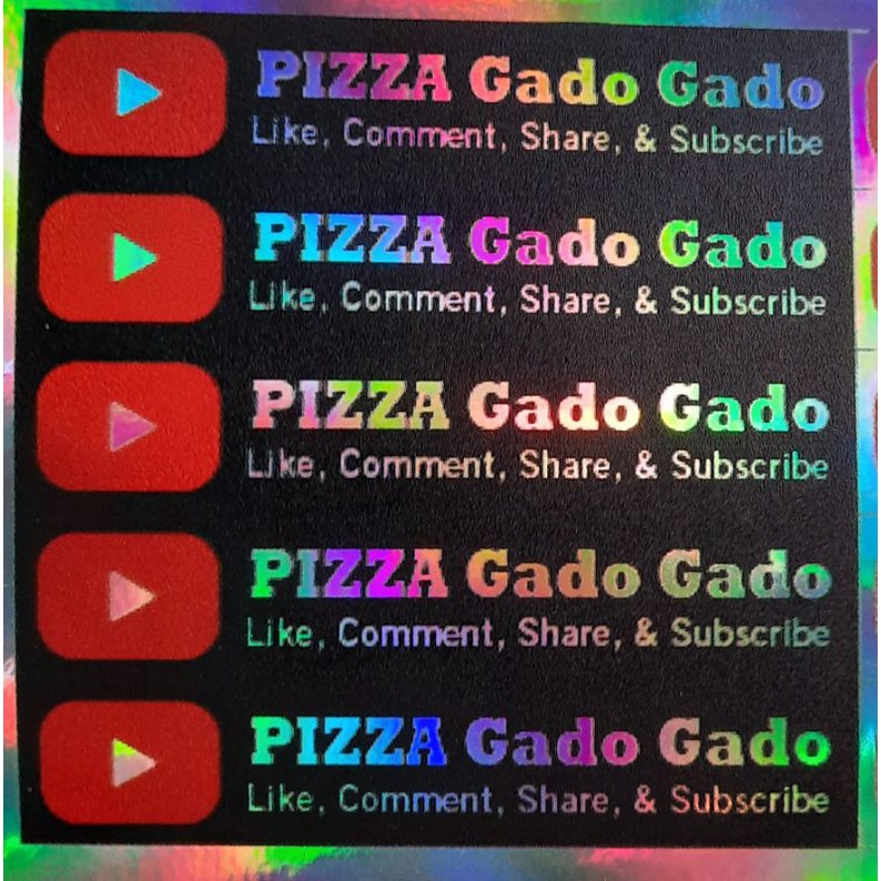 

(isi 40 lembar) stiker custume nama youtube hologram murah tapi mewah