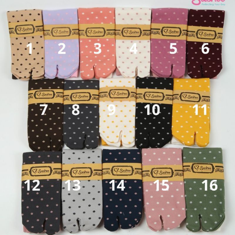 Kaos kaki sashee jempol  polkadot|rajut sashee polkadot