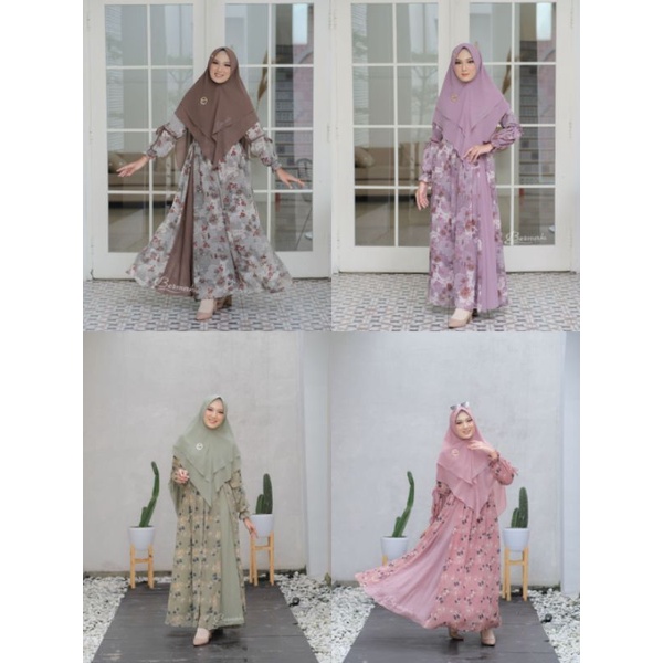 Gamis set ceruty bermerks ori faiza alana marwah fatima