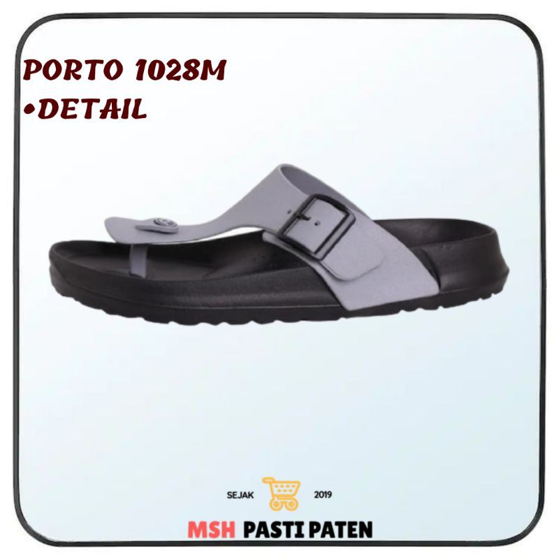 Sandal jepit cowo  PORTO 1028 M SIZE 40-44 ORIGINAL Sandal gesper pria Sandal karet pria dewasa Sandal tahan air