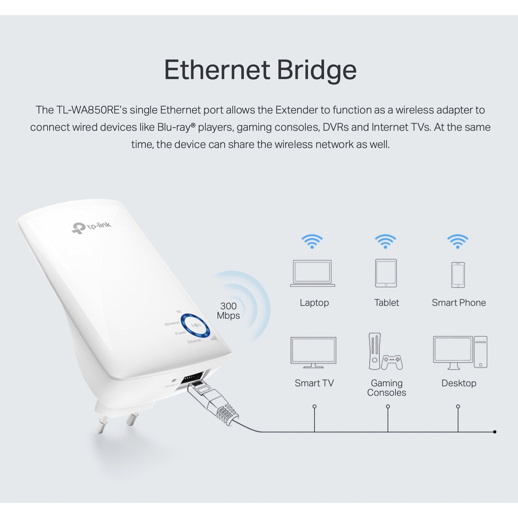 TP-Link TL-WA850RE 300Mbps WiFi Range Extender TLWA850RE TP Link