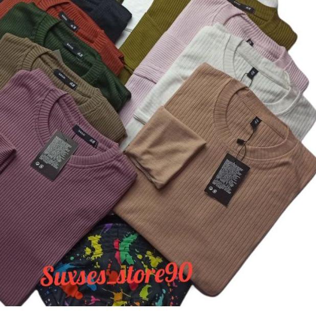 ♙ part 1)kaos rib premium/kaos lengan panjang /kaos polos ➢