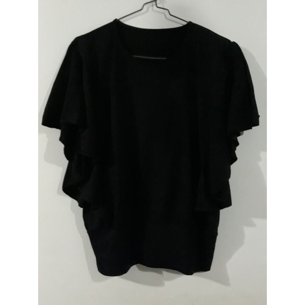 Baju Blouse Wanita Black Hitam Polos