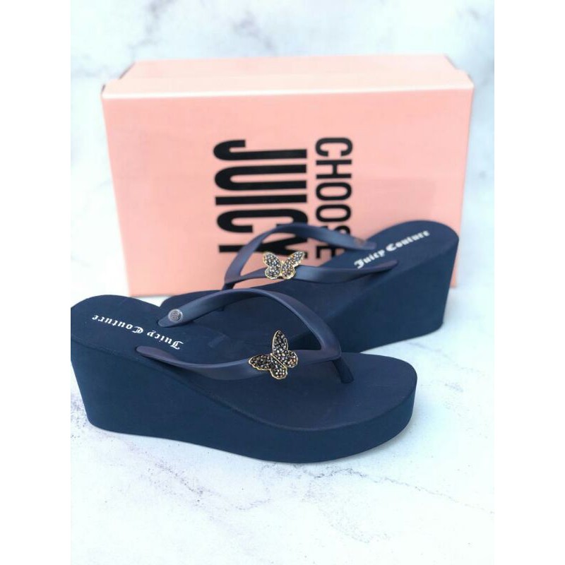 SANDAL JEPIT WEDGES JUICY COUTURE Butterfly Kupu-kupu