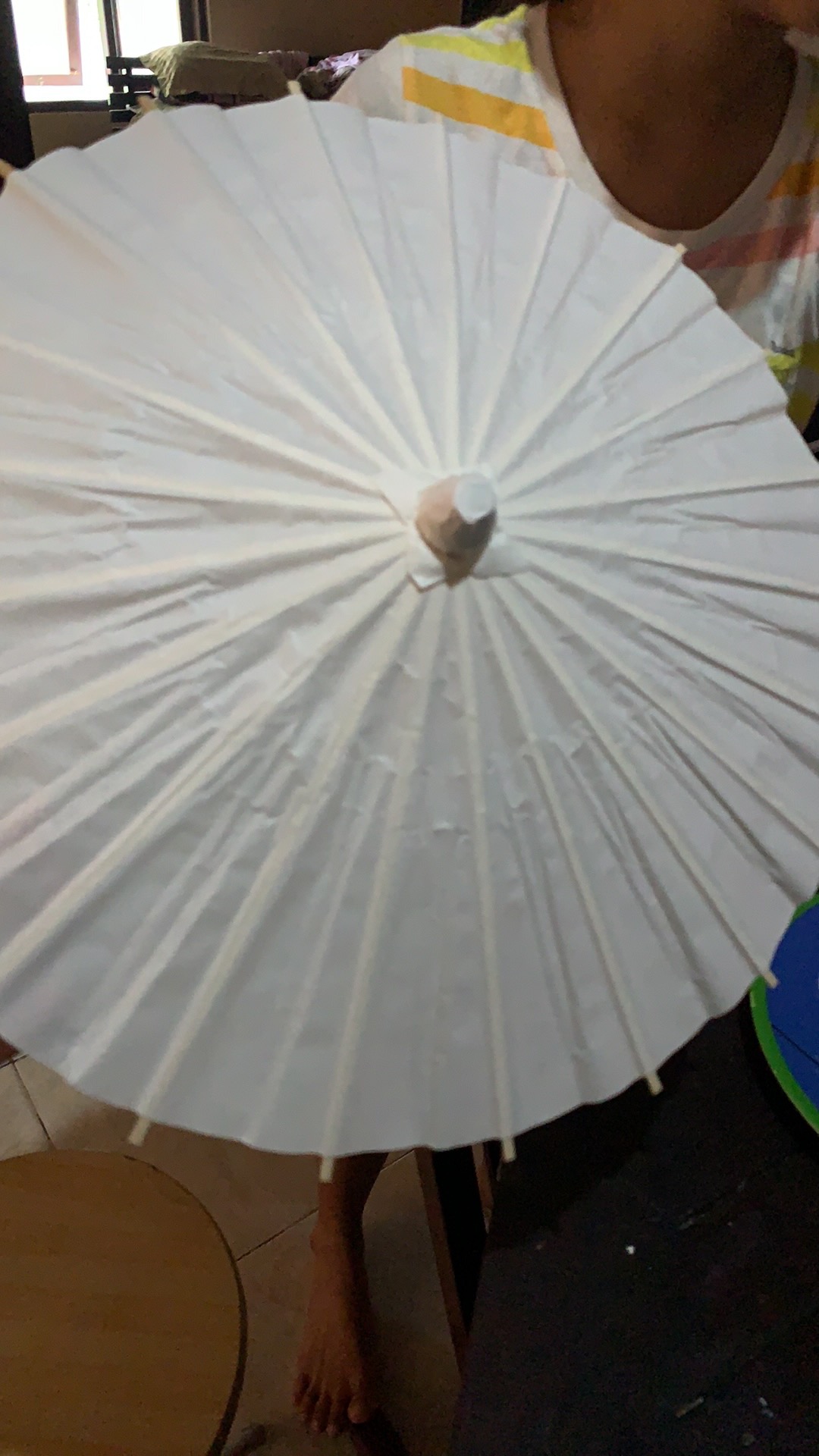 Murah ! Baru ! Payung Kertas Putih Diameter 40cm / Payung Lukis Gambar Panjang 20 Cm V- Tec