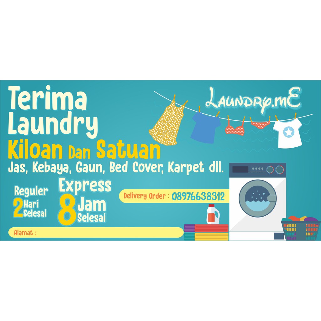 Spanduk Laundry Murah 2x1meter Shopee Indonesia