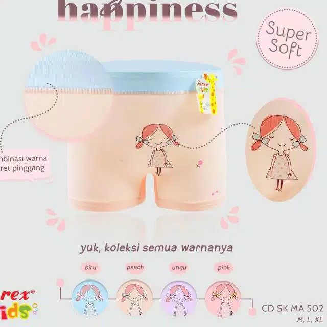 Celana Dalam Anak Perempuan Cd Boxer Cewek Super Soft MA 502 Beautyful