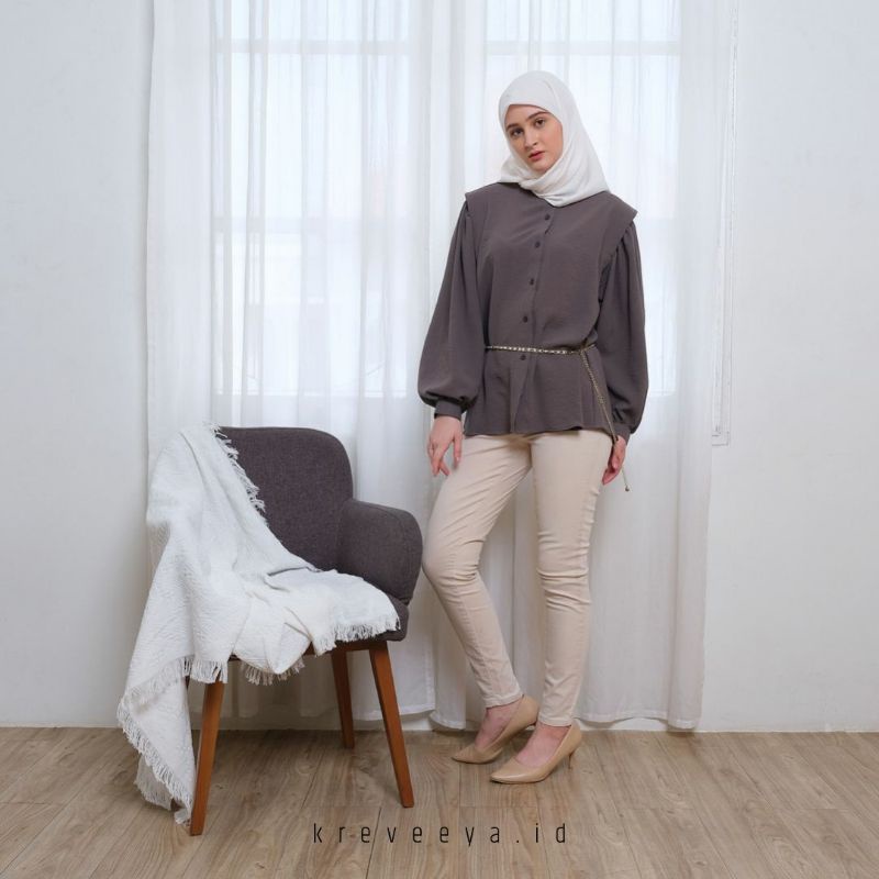 blouse (atasan baju) bahan Crinkle import