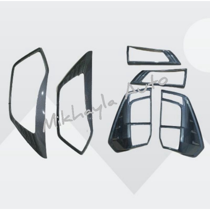 GARNISH LAMPU CARBON CALYA - SIGRA 2019-2020 DEPAN BELAKANG