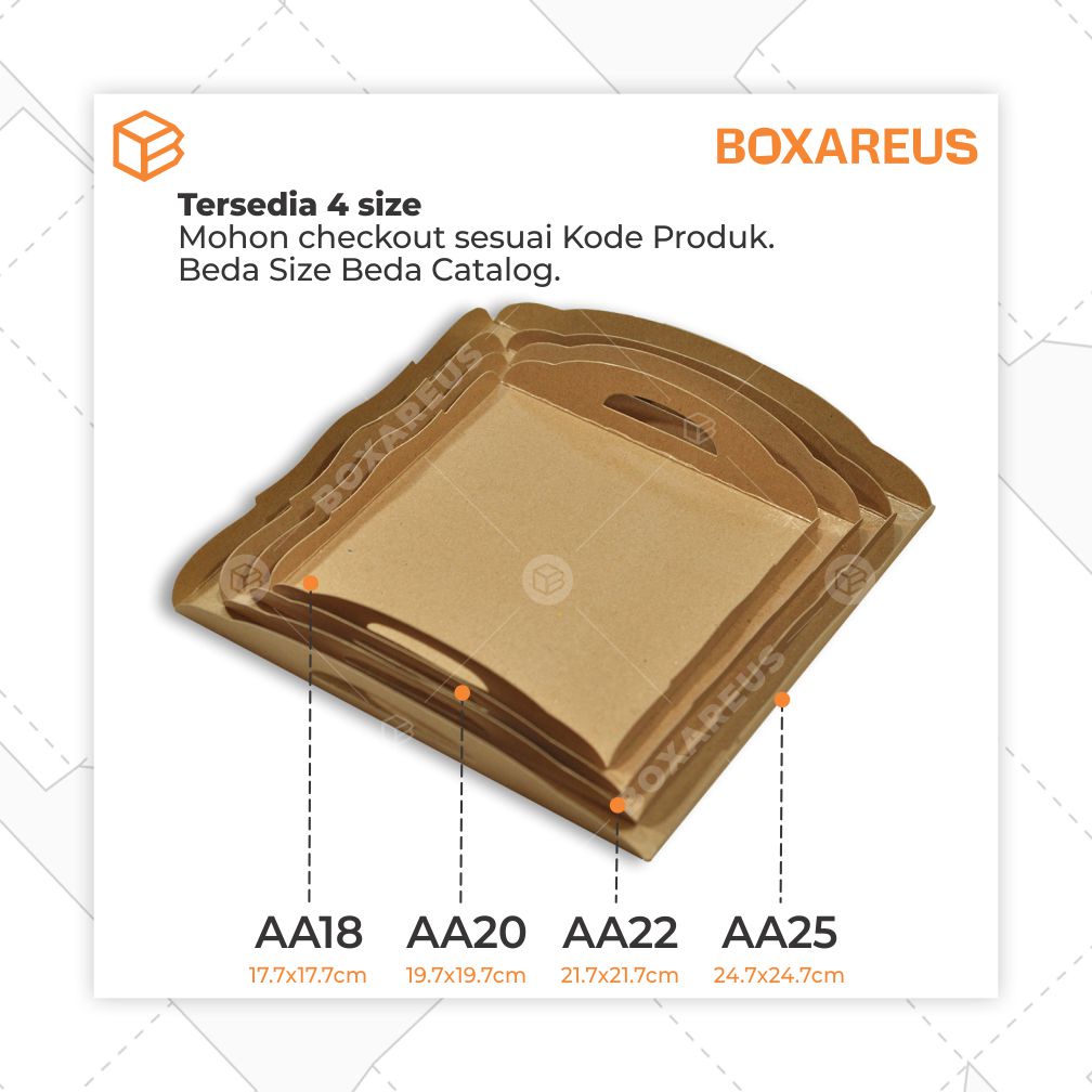Alas Kue, Cake, Tray, Tatakan, Cookies, Nampan | AA25 BROWN (50pcs)