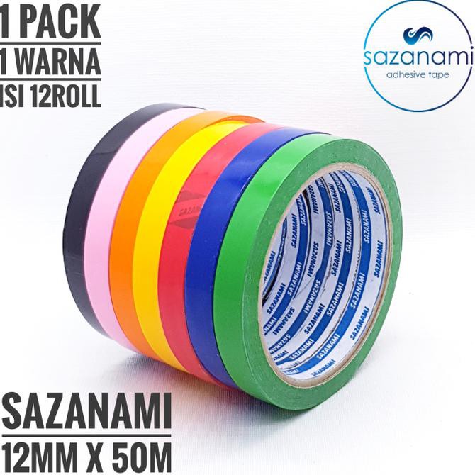 

Baru 1 Pack Lakban Isolasi Warna 12Mm X 50M Sazanami Selotip Warna 1 Lusin Diminati Banget