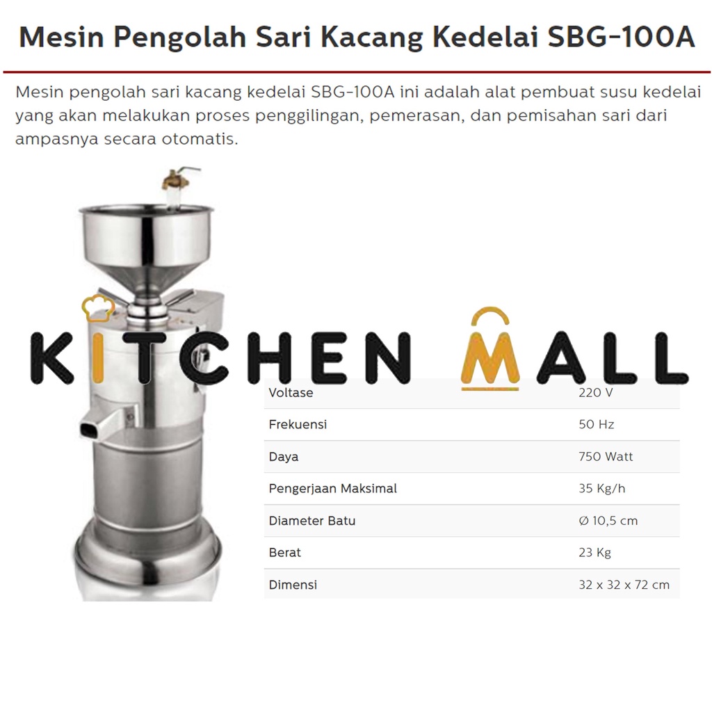 FOMAC SBG-100A Mesin Pengolah Susu Kedelai - Mesin Susu Kedelai