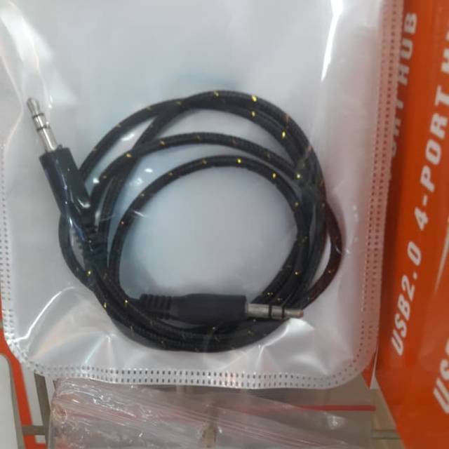 Kabel aux bulat aux to aux jack 3.5mm audio cable