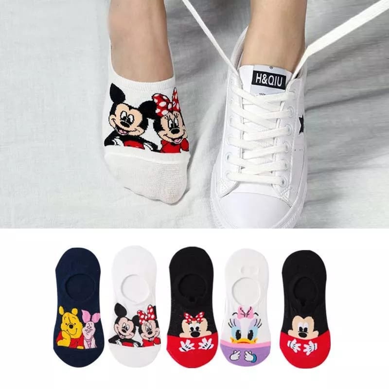 Kaos Kaki Dewasa Karakter Set Isi 5 Mickey Minnie Donald