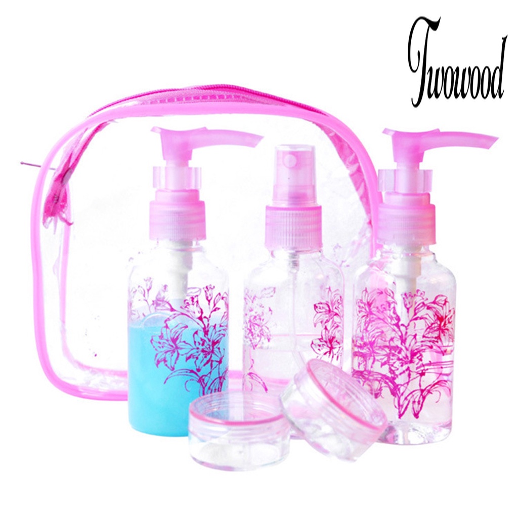 1 Set Botol Dispenser Isi Ulang Model Semprot Anti Slip Anti Bocor Untuk Makeup Travel