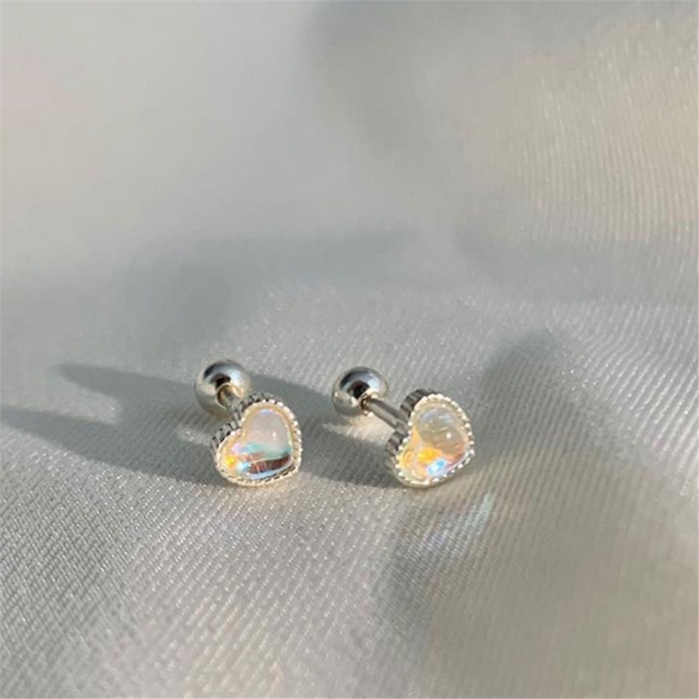 Anting stud Bentuk Hati Warna-Warni Untuk Wanita