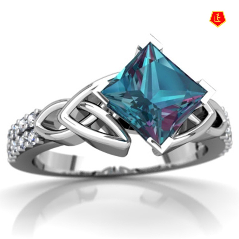 [Ready Stock]Creative Personality Colorful Topaz Ring