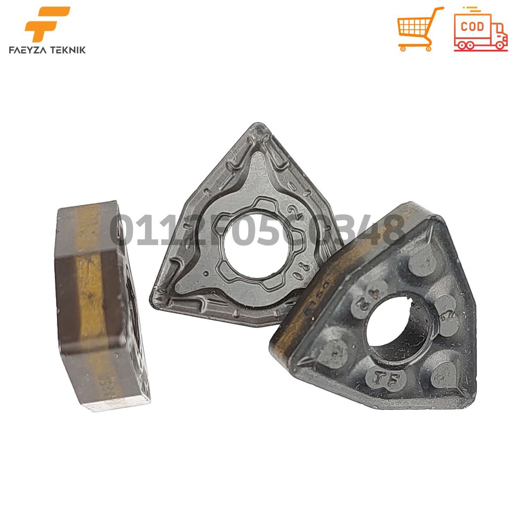 Insert carbide.pahat bubut WNMG080408 brand ISCAR Kondisi bekas.cocok untuk material besi n stainles