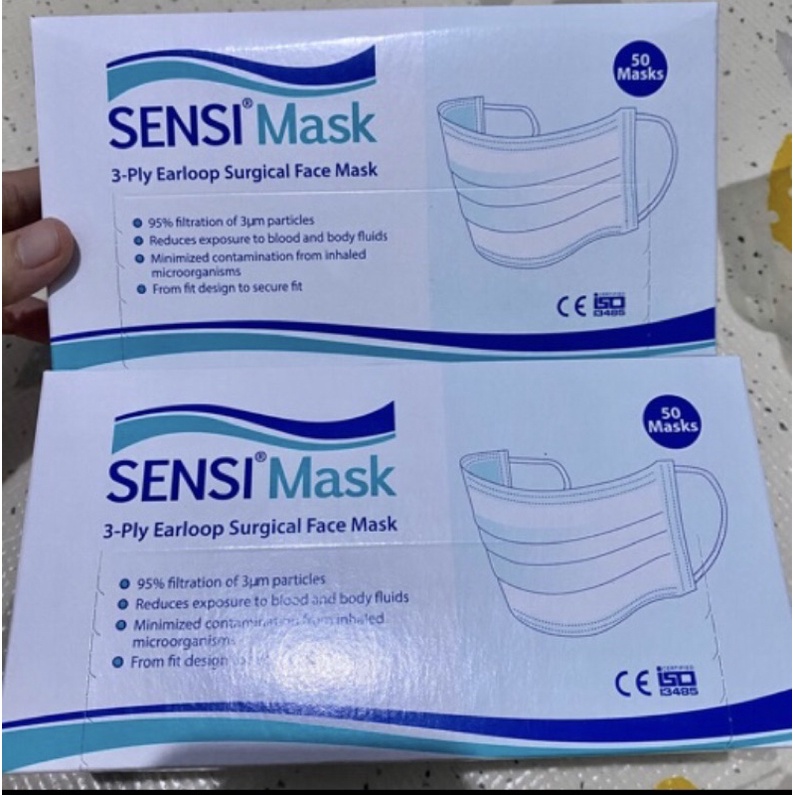 MASKER SENSI EARLOOP 3 PLY ORIGINAL ISI 50 PCS